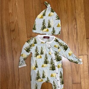 Milkbarn Forest Print Baby Onesie
